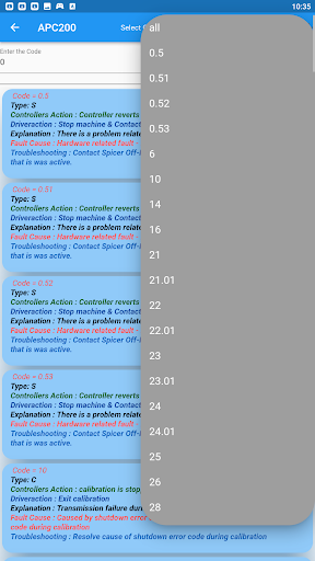 Faults Code and Electrical ref