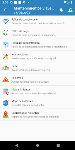 Android application HP3 SRI Averías RLMI screenshort
