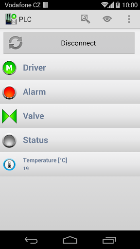 Android application S7 PLC HMI Lite screenshort