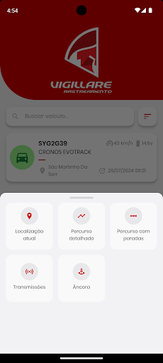 Vigillare Rastreamento Screen 2