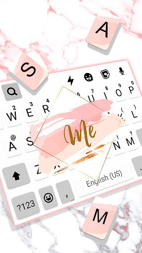 Pink Gold Marble Keyboard Them Screen 2