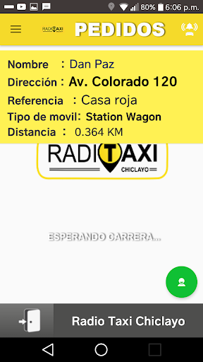 Android application Radio Taxi Chiclayo Conductor screenshort
