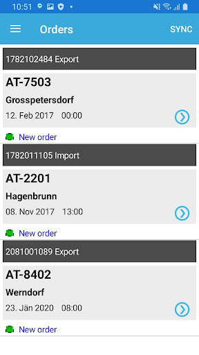 Android application TRUDI - Container Trucking screenshort