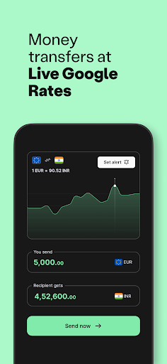 Android application Vance: Money Transfer to India screenshort