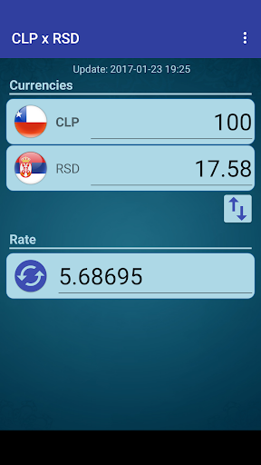 Android application Chile Peso x Serbian Dinar screenshort