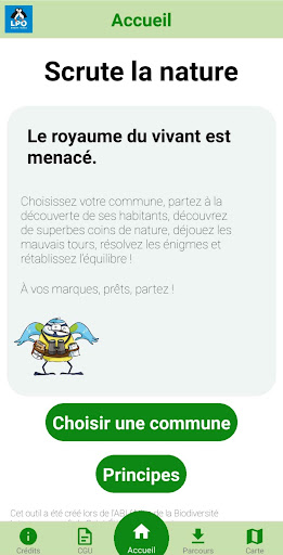 Android application Scrute la nature screenshort