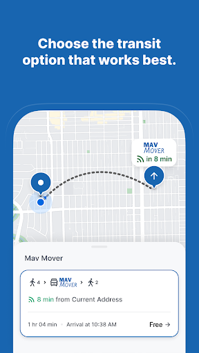 Screenshot of UTA Mav Mover