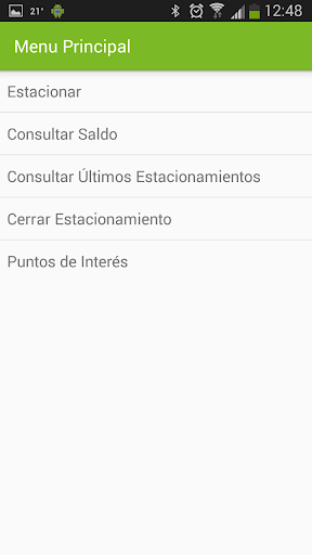 Android application Estacionamiento Mercedes screenshort