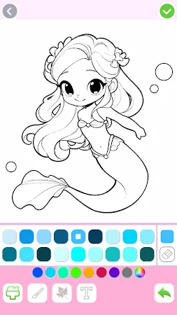 Game screenshot 人魚のぬり絵 - 塗り絵子供, 絵を描くゲーム apk download