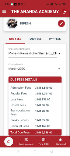 Ananda Academy Parents App