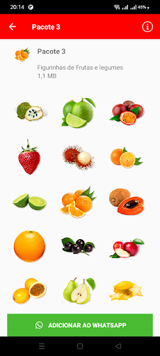 Figurinhas de Frutas e legumes