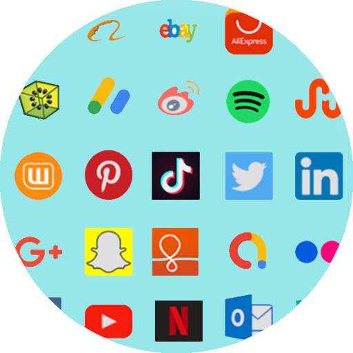 all social media apps in 1 app logo