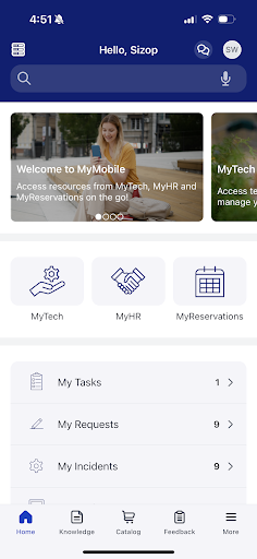 Screenshot of MyMobile