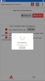 Downloader de vídeo para captura de tela do Pinterest