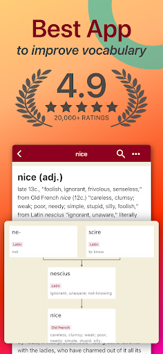 Android application Etymonline - Dictionary & More screenshort