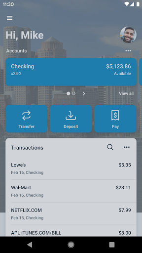 Brookline Bank Mobile Screen 2