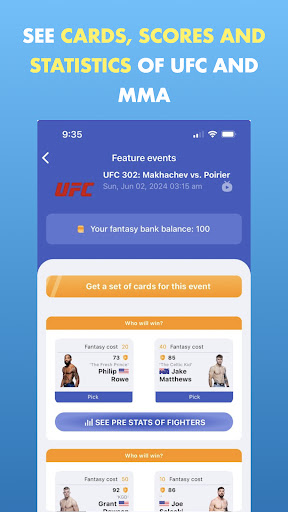 Android application Stats Fight: MMA Picks & Score screenshort