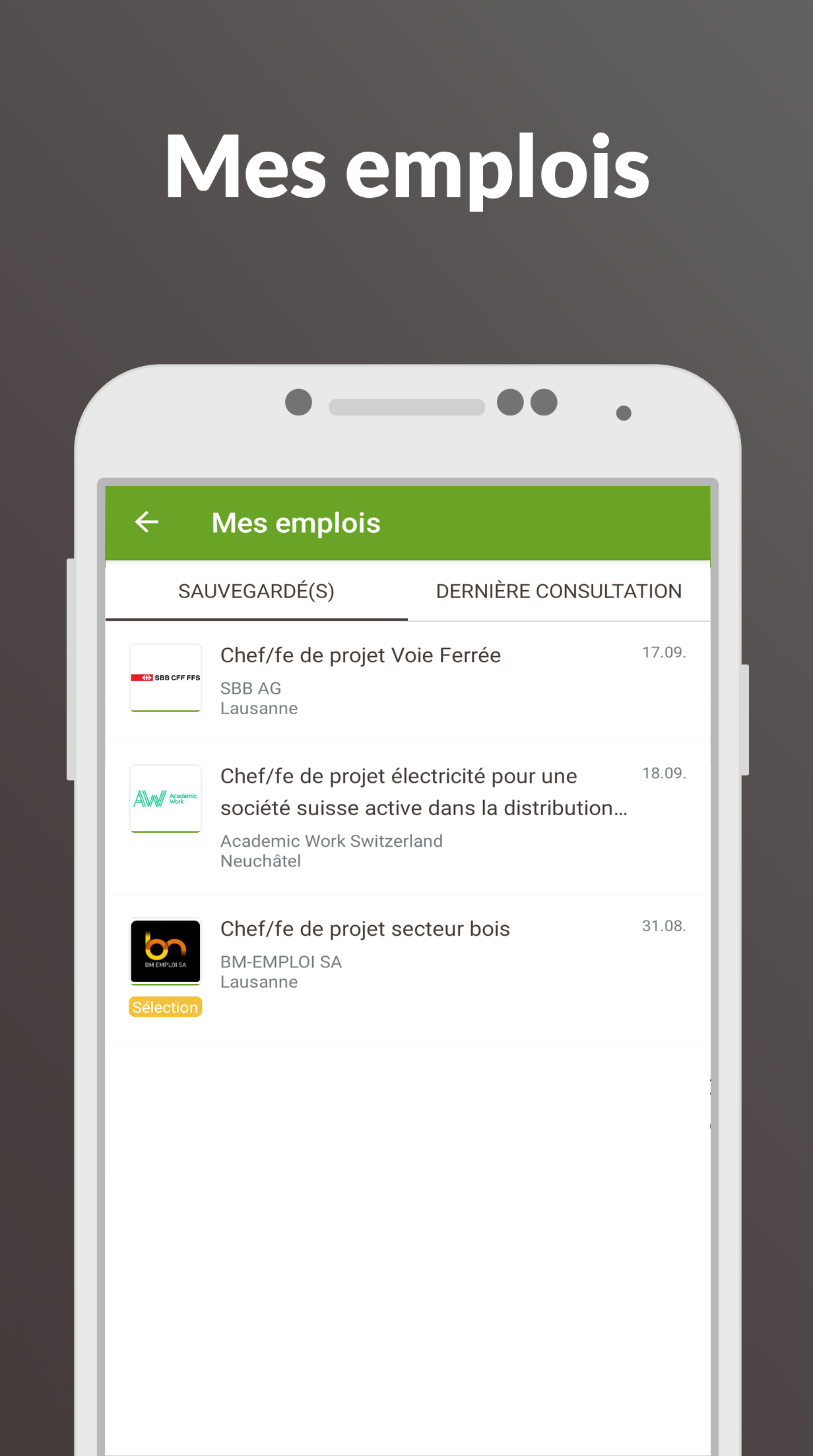 Android application jobup.ch – Emplois en Romandie screenshort
