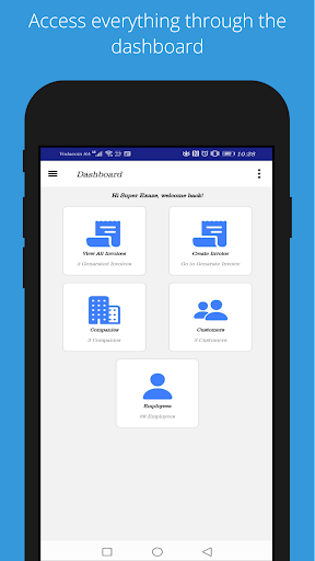 Exaze Invoicing App Screen 2