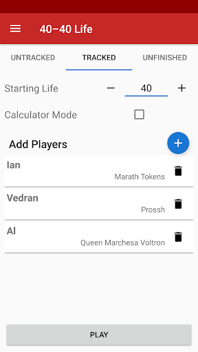 40-40 MTG-EDH Life and Game T