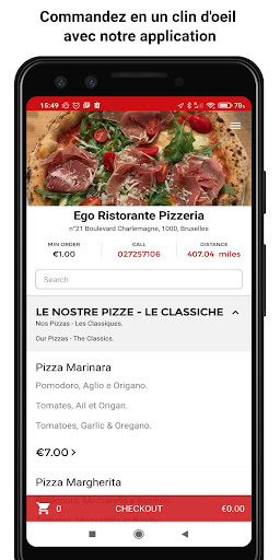 Android application Ego Ristorante Pizzeria screenshort