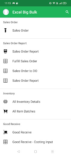 Android application Excel Big Bulk screenshort