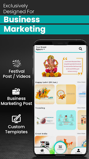 Android application Unique Post: Make Image, Video screenshort