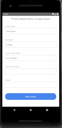 Android application myLeave Malaysia screenshort