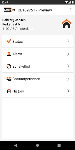 SecureOne Alarm Screen 2