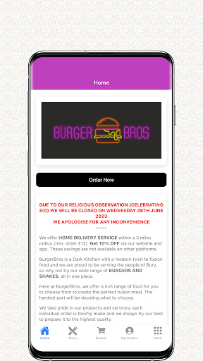Android application Burger Bros Official screenshort