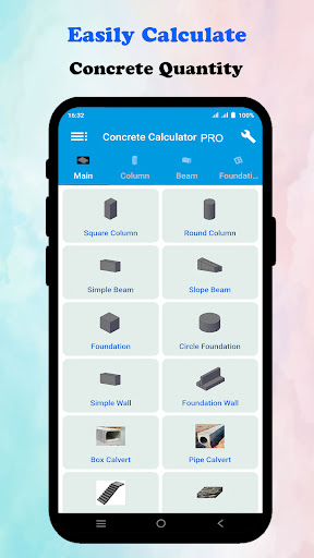 Android application Concrete Calculator PRO screenshort
