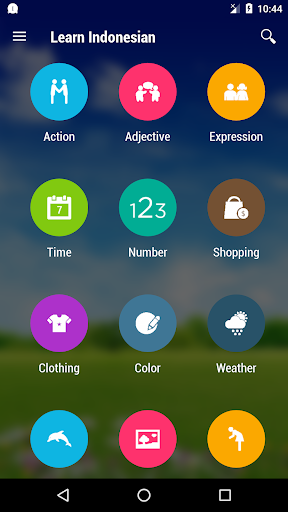 Android application Learn Indonesian screenshort