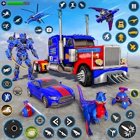 Игра-робот-полицейский грузовик-игра с динозаврами