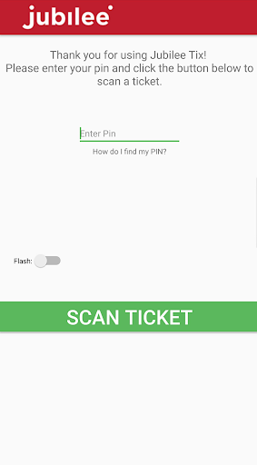 Android application JubileeTix Scanner screenshort