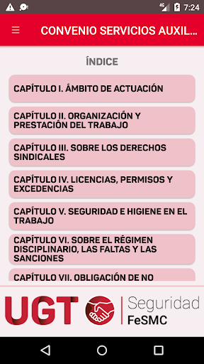 Android application Convenio Servicios Auxiliares screenshort