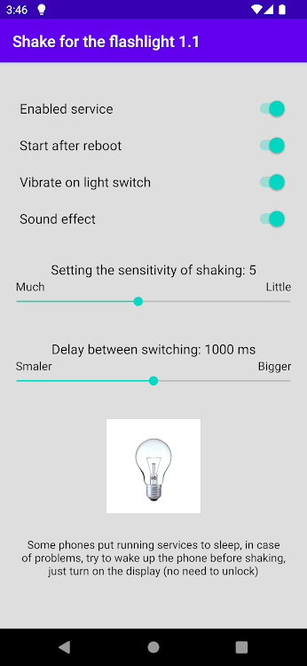 Shake for the flashlight - 1.4 - (Android)