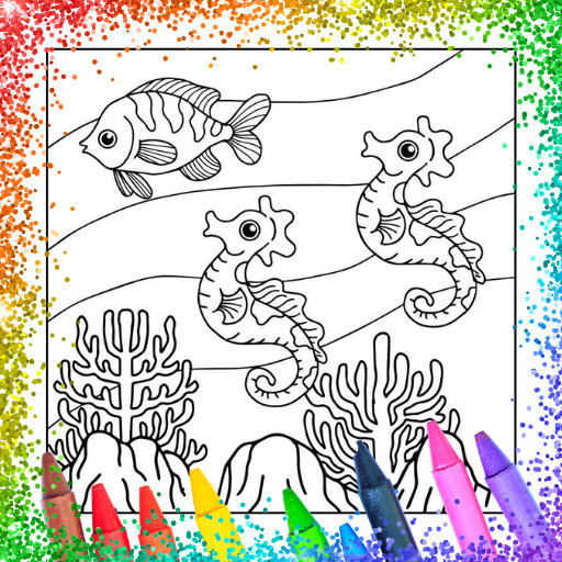 Glitter Sea Animals Coloring Download on Windows