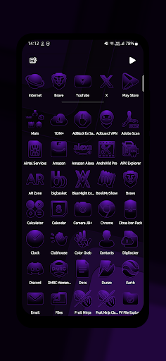 Screenshot of Purple Night Icon Pack