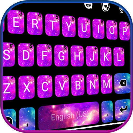 Pink Blue Galaxy Keyboard Them logo