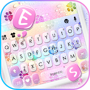 Color Raindrop Paws Keyboard Background