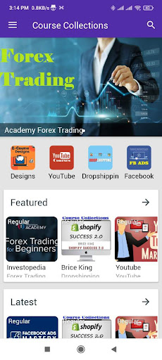 Android application Course Collections screenshort