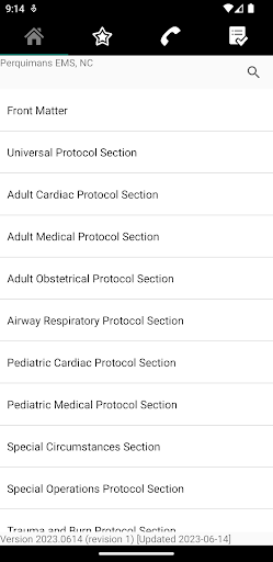Android application Perquimans EMS Protocols screenshort