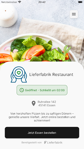 Android application LF Restaurant screenshort