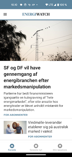 Android application EnergiWatch screenshort