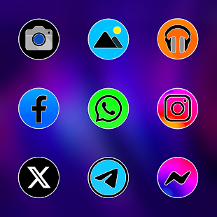 Pixly Fluo - צילום מסך של Icon Pack