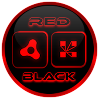 Flat Black and Red Icon Pack apk