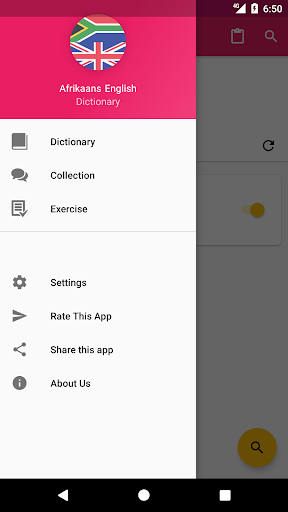 Android application Afrikaans English Dictionary screenshort