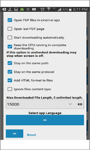 Web Links Downloader Screen 3