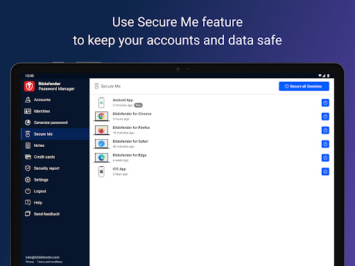 Screenshot of Bitdefender Password Manager