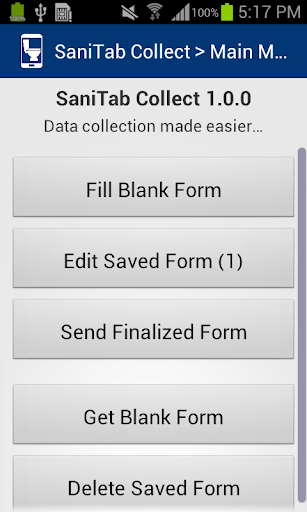 Android application SaniTab screenshort